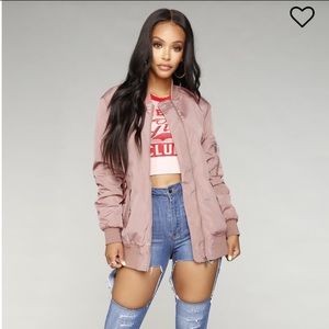 Angelina lace up bomber jacket-mauve. Fashion nova